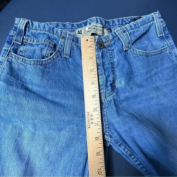 American Eagle Outfitters Womens Jeans 0 Blue Button Closure Distressed Hems - Picture 9 of 14